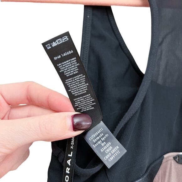 NWT Koral Bermuda Energy Sports Bra Green Camo Mesh Racerback Size XS‎ - Picture 12 of 14